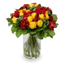 Bouquetof roses with alstromeria